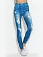 voordelige Damesbroeken-Dames Strand Skinny Jeans Broek - Gestreept Blauw