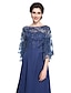 cheap Mother of the Bride Dresses-Sheath / Column Mother of the Bride Dress Elegant See Through Bateau Neck Ankle Length Chiffon Lace Half Sleeve with Lace 2023