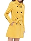 cheap Women&#039;s Coats &amp; Trench Coats-Women&#039;s Coat Daily Work Fall Winter Spring Long Coat Stand Collar Regular Fit Fashion Streetwear Jacket Long Sleeve Solid Colored Yellow Black Red