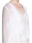 billige Kjoler til brudens mor-A-linje Kjole til brudens mor Konvertibel kjole V-hals Asymmetrisk Chiffon Blonder med perleinnlegg Langermet med Perlearbeid Appliqué 2021
