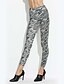 voordelige Leggings-Dames Acryl Viscose Print Legging,Zwart/Wit