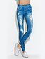 voordelige Damesbroeken-Dames Strand Skinny Jeans Broek - Gestreept Blauw