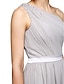 Χαμηλού Κόστους Φορέματα Παρανύμφων-Γραμμή Α Ένας Ώμος Μακρύ Σιφόν / Σαρμέζ Φόρεμα Παρανύμφων με Χάντρες / Ζώνη / Κορδέλα / Πλαϊνό ντραπέ με LAN TING BRIDE®
