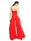 cheap Special Occasion Dresses-Jumpsuits Sheath / Column Open Back Dress Prom Floor Length Sleeveless Strapless Chiffon with Ruched Draping 2022