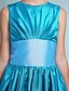 cheap Junior Bridesmaid Dresses-Princess / A-Line Jewel Neck Floor Length Taffeta Junior Bridesmaid Dress with Sash / Ribbon / Draping