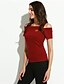 billige T-skjorter til kvinner-Bomull Firkantet hals T-skjorte Dame - Ensfarget