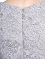 זול שמלות לאם הכלה-מעטפת \ עמוד שמלה לאם הכלה  מידה גדולה אלגנטית סקופ צוואר באורך הקרסול שיפון תחרה פרחונית שרוול 4\3 עם תחרה 2022