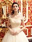 billige Brudekjoler-Balkjole Illusion Neckline Katedralslæb Tyl Made-To-Measure Brudekjoler med Perlearbejde / Bælte / bånd ved / Bryllupskjoler i Farve