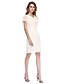 cheap Mother of the Bride Dresses-Sheath / Column Cowl Neck Knee Length Chiffon / Lace Mother of the Bride Dress with Pleats by LAN TING BRIDE®