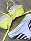 abordables Bikinis-Mujer Animal Bikini Traje de baño A Rayas Halter Bañadores Trajes de baño Amarillo Rojo Fucsia