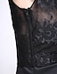 billige Brudepikekjoler-Mermaid / Trumpet Bridesmaid Dress V Neck Sleeveless Little Black Dress Floor Length Satin / Lace with Lace