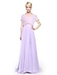 cheap Bridesmaid Dresses-Sheath / Column V Neck Floor Length Chiffon Bridesmaid Dress with Pleats by LAN TING BRIDE®