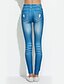 billige Kvindebukser-Dame Strand Skinny Jeans Bukser - Stribet Blå
