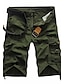 זול מכנסיים קצרים-בגדי ריקוד גברים מכנסי מטען שורטים קפלים רגל ישרה להסוות באורך הברך יומי כותנה פעיל פאנק &amp; גותיות שחור ירוק מיקרו-אלסטי / קיץ / צבאי