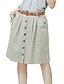 cheap Women&#039;s Skirts-Women&#039;s Casual / Daily Plus Size Cotton A Line Skirts - Solid Colored Light gray Green