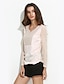 cheap Women&#039;s Blouses &amp; Shirts-Women&#039;s Going out Simple Blouse - Patchwork / Embroidered Beaded / Cut Out / Flower V Neck / Fall