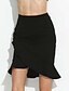 cheap Women&#039;s Skirts-Women&#039;s Work Plus Size Bodycon Skirts - Solid Colored Ruffle / Spring