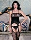 cheap Sexy Lingerie-Women&#039;s Gartered Lingerie Lace Lingerie Ultra Sexy Nightwear Solid Colored Black S M L / Teddy