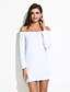 cheap Mini Dresses-Women&#039;s Off Shoulder Party Mini Bodycon Dress - Solid Colored Split Off Shoulder Fall White Black S M L