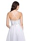 cheap Bridesmaid Dresses-A-Line Jewel Neck Floor Length Organza Bridesmaid Dress with Beading / Appliques / Sash / Ribbon by LAN TING BRIDE®