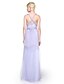 cheap Bridesmaid Dresses-Sheath / Column Strapless Floor Length Lace Tulle Bridesmaid Dress with Appliques Pleats by LAN TING BRIDE®