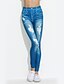 billige Kvindebukser-Dame Strand Skinny Jeans Bukser - Stribet Blå