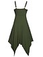cheap Women&#039;s Dresses-Women&#039;s Asymmetrical Wine Army Green Dress Party Beach Swing Solid Colored Strap S M