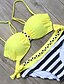 abordables Bikinis-Mujer Animal Bikini Traje de baño A Rayas Halter Bañadores Trajes de baño Amarillo Rojo Fucsia