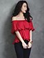cheap Women&#039;s Tops-Women&#039;s Going out Street chic Blouse - Solid Colored Boat Neck / Flare Sleeve