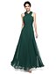 cheap The Wedding Store-A-Line Bridesmaid Dress Halter / Y Neck Sleeveless Open Back Floor Length Chiffon with Sash / Ribbon / Criss Cross / Ruched 2022