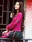 cheap Women&#039;s Blouses &amp; Shirts-OUR STORY  Going out Chinoiserie Spring / Fall T-shirtEmbroidered Sweetheart Long Sleeve Pink Cotton / Spandex Medium