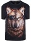 abordables Camisetas 3D de hombre-Hombre Camiseta Animal Escote Redondo Negro Manga Corta Talla Grande Diario Discoteca Estampado Tops Boho Ropa de calle Punk y gótico / Verano / Primavera / Verano