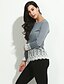 cheap Women&#039;s Blouses &amp; Shirts-Women&#039;s Daily Cotton Blouse - Patchwork Lace Gray / Fall