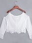 cheap Women&#039;s Blouses &amp; Shirts-Women&#039;s Flare Sleeve Cotton Blouse - Solid, Lace Backless Strap Boat Neck