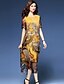 cheap Print Dresses-Women&#039;s Going out Street chic Loose Dress - Print Spring Yellow