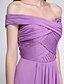 cheap Bridesmaid Dresses-Sheath / Column Off Shoulder Floor Length Jersey Bridesmaid Dress with Criss Cross by LAN TING BRIDE®