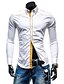 abordables Camisas de hombre-Hombre Trabajo Algodón Camisa Un Color Blanco L / Manga Larga
