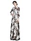 cheap Mother of the Bride Dresses-Sheath / Column Jewel Neck Floor Length Lace Mother of the Bride Dress with Appliques / Lace by LAN TING BRIDE® / See Through