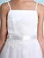 Χαμηλού Κόστους Λουλουδάτα φορέματα για κορίτσια-Γραμμή Α Μέχρι τον αστράγαλο Φόρεμα για Κοριτσάκι Λουλουδιών - Τούλι Αμάνικο Λεπτές Τιράντες με Δαντέλα με LAN TING BRIDE®