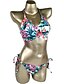 cheap Bikinis-Women&#039;s Floral Boho Bikini Swimsuit Print Floral Bandeau Swimwear Bathing Suits Blue / Sexy