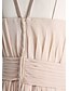 זול שמלות שושבינה צעירה-מעטפת \ עמוד באורך הקרסול שמלה לשושבינות הצעירות  שיפון ללא שרוולים עם תכשיטים עם אסוף 2022 / טבעי