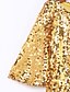 cheap Plus Size Tops-Women&#039;s T shirt Solid Colored Plus Size Round Neck Going out Weekend Sequins Tops Casual Streetwear Black Silver Gold