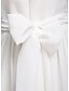 cheap Junior Bridesmaid Dresses-Sheath / Column Jewel Neck Floor Length Chiffon Junior Bridesmaid Dress with Sash / Ribbon / Bow(s) / Draping / Natural