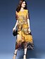 cheap Print Dresses-Women&#039;s Going out Street chic Loose Dress - Print Spring Yellow