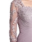 cheap Mother of the Bride Dresses-Sheath / Column Mother of the Bride Dress Elegant Square Neck Ankle Length Chiffon Floral Lace Half Sleeve with Criss Cross Appliques 2021