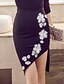 cheap Shorts &amp; Skirts-Women&#039;s Bodycon Polyester Rayon Red Black Skirts Spring Embroidered Beaded Streetwear Work S M L / Plus Size