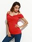billige T-skjorter til kvinner-Dame Ensfarget Flettet Kryss T-skjorte - Bomull Gatemote Ut på byen Med stropper Rød / Blå