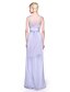 cheap Bridesmaid Dresses-Sheath / Column Strapless Floor Length Lace Tulle Bridesmaid Dress with Appliques Pleats by LAN TING BRIDE®