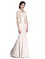 cheap Mother of the Bride Dresses-Mermaid / Trumpet V Neck Ankle Length Charmeuse Mother of the Bride Dress with Lace by LAN TING BRIDE®