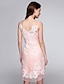 cheap Bridesmaid Dresses-Sheath / Column Bridesmaid Dress V Neck Sleeveless Floral Short / Mini Organza with Appliques